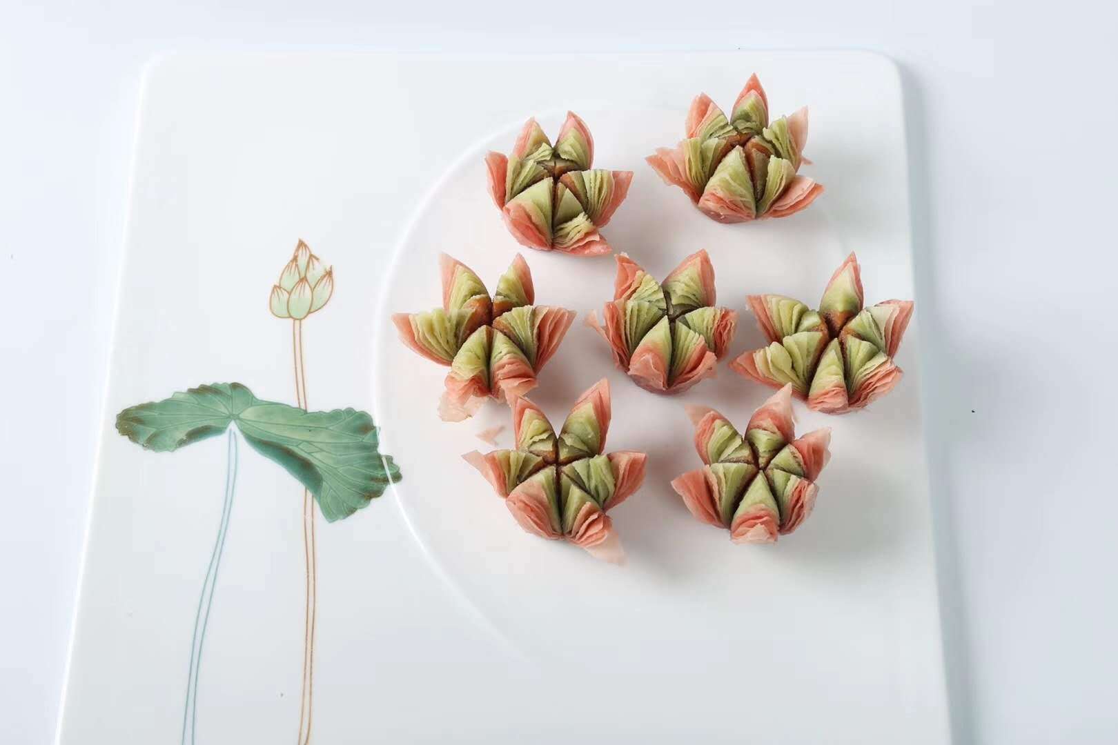 新品特色点心入油花开荷花酥速冻半成品油炸点心 香芋味350g10个