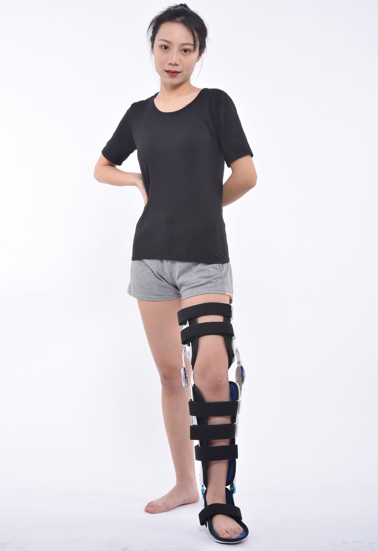 膝踝足关节固定可调膝踝足支具硬性支具术后脚足踝器支架