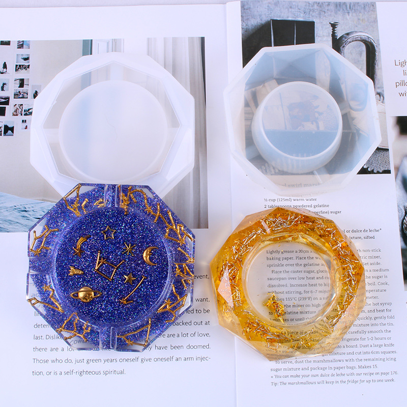 diy烟灰缸水晶滴胶模具套装 手工制作烟灰缸硅胶滴胶材料包