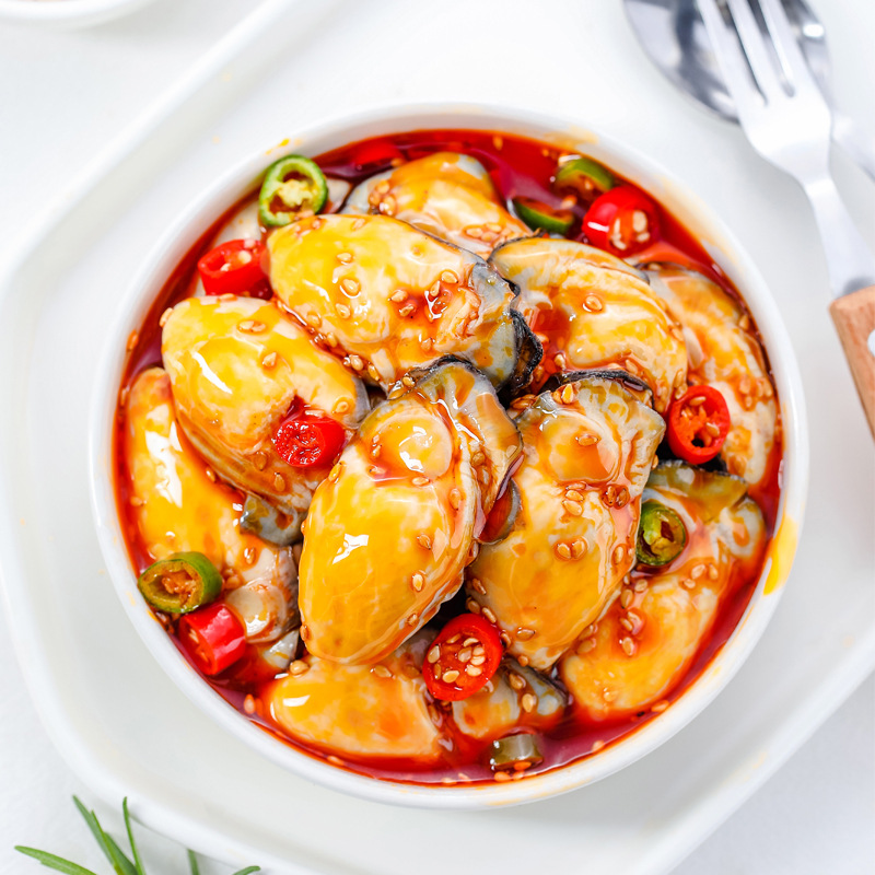 麻辣蒜蓉生蚝肉罐头生蚝即食海鲜熟食麻辣小海鲜零食麻辣生蚝代发