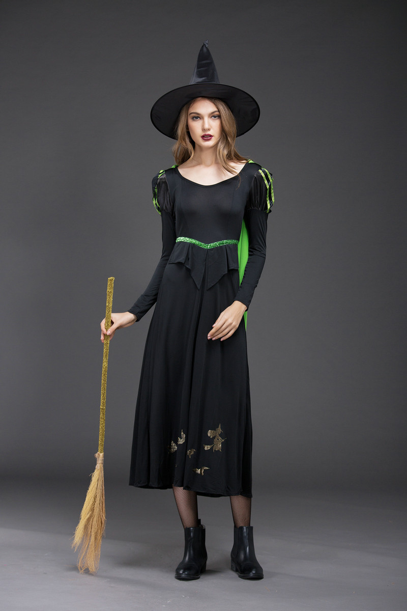 2021万圣节服装绿野仙踪邪恶女巫连衣裙cosplay游戏服亚马逊爆款