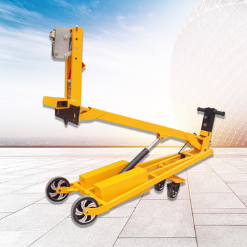 移动液压叉车可折叠装卸车手推式油桶车多功能吊臂轻型电动搬运车