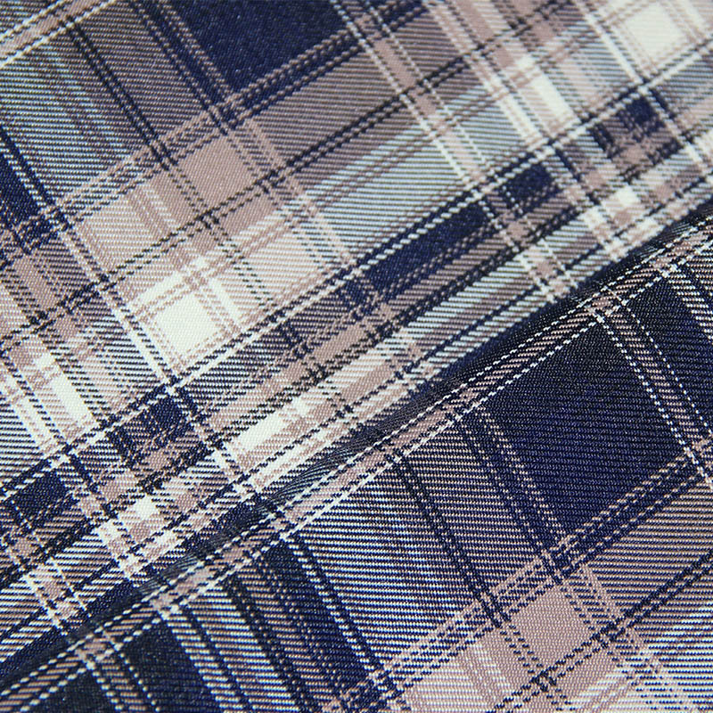 厂家现货色织提花格布jk制服学生裙面料梭织提花衬衫百褶裙布料