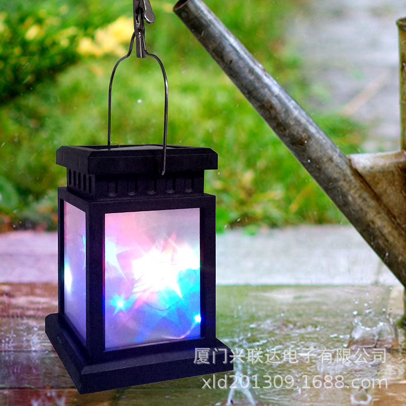 跨境太阳能栏杆庭院灯led别墅家用小夜灯欧式星星灯吊挂式