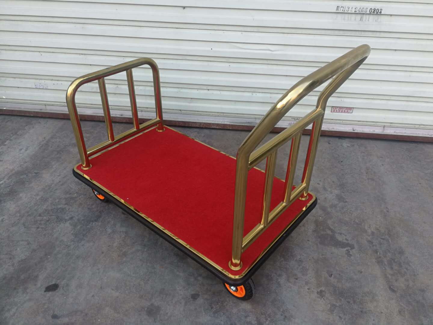 酒店加厚不锈钢行李车小金顶搬运椅子车机场宾客包裹平板手推车