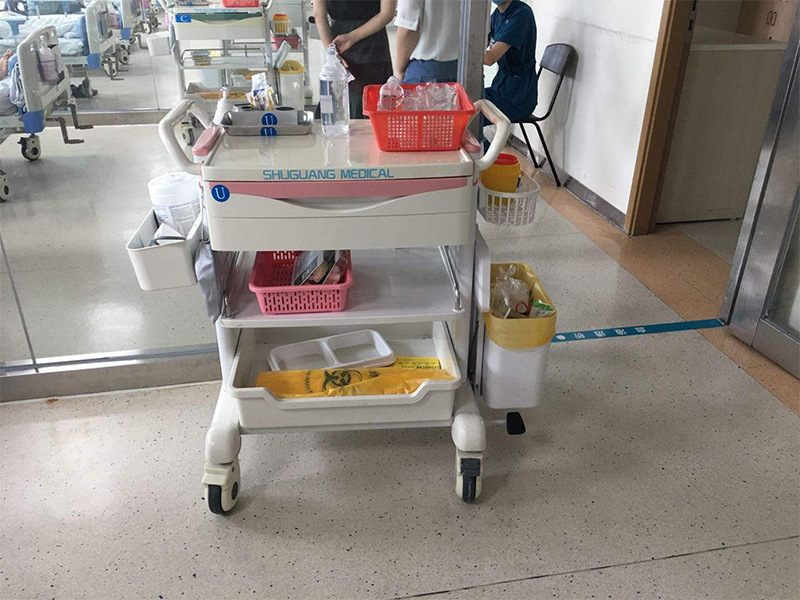 多功能医用abs治疗推车医院多层仪器icu移动护士手推车输液架
