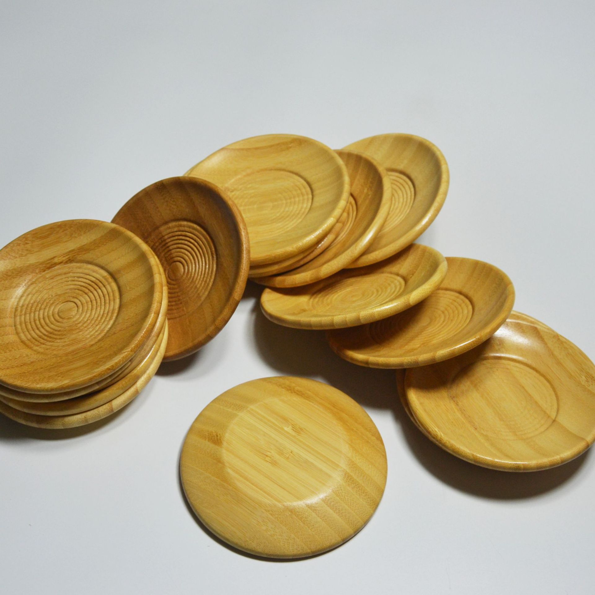 小竹碟圆形竹碟食物碟寿司竹碟糕点碟小竹盘竹垫茶碟加工定制