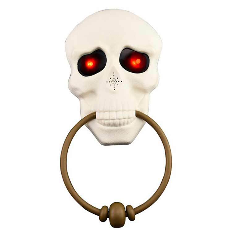 Halloween Toy Horror Layout Bar Trick Funny Luminous Sound Electric Skull Doorbell Decoration Props