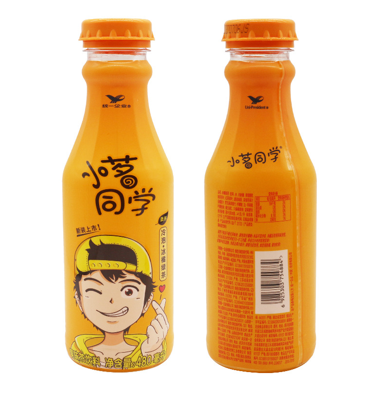 批发统一小茗同学茶冷泡冰橘绿茶青柠红茶溜溜哒茶480ml*15瓶整箱
