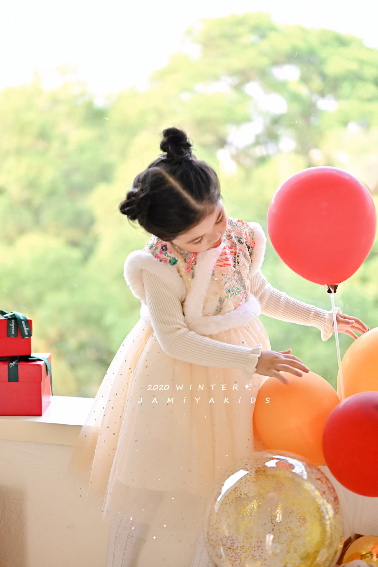 女童年服2020冬季新品童装宝宝中国风马甲网纱裙儿童汉服裙子批发