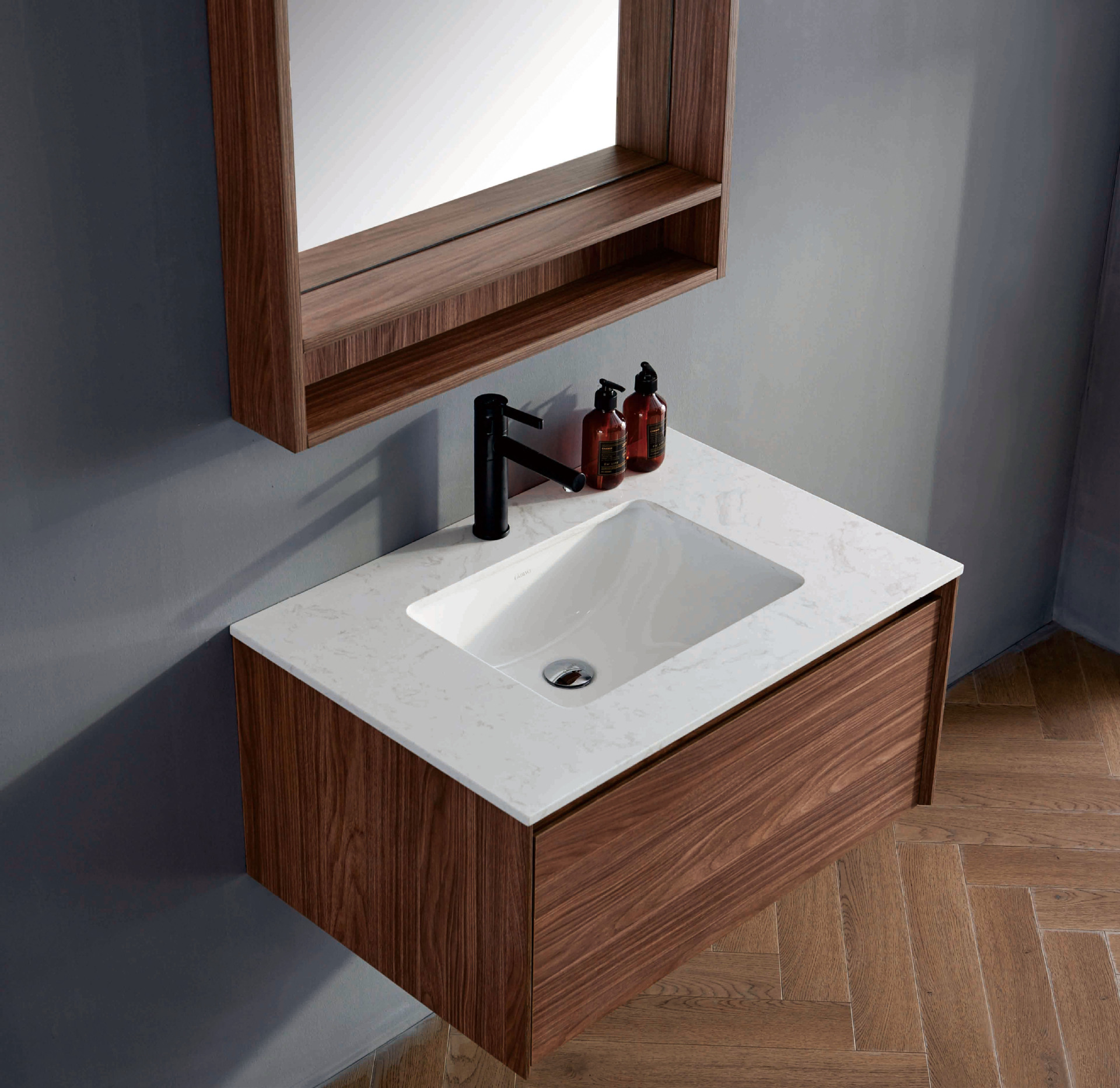 法标轻奢浴室柜人造石台面卫生间洗漱台洗脸洗手台盆组合智能镜柜