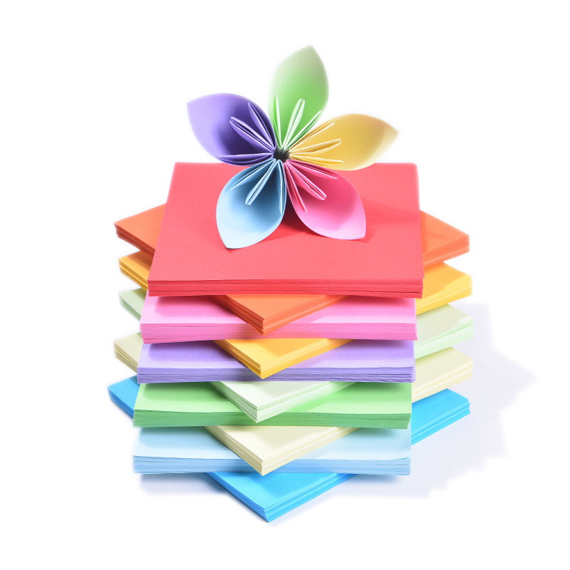 正方形彩色折纸 儿童手工彩纸 千纸鹤彩色手工纸 幼儿园折纸