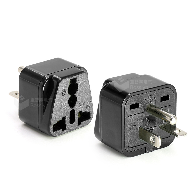 wd-21美式美标美规转换插头 一横一竖美国多功能转换头厂家直销