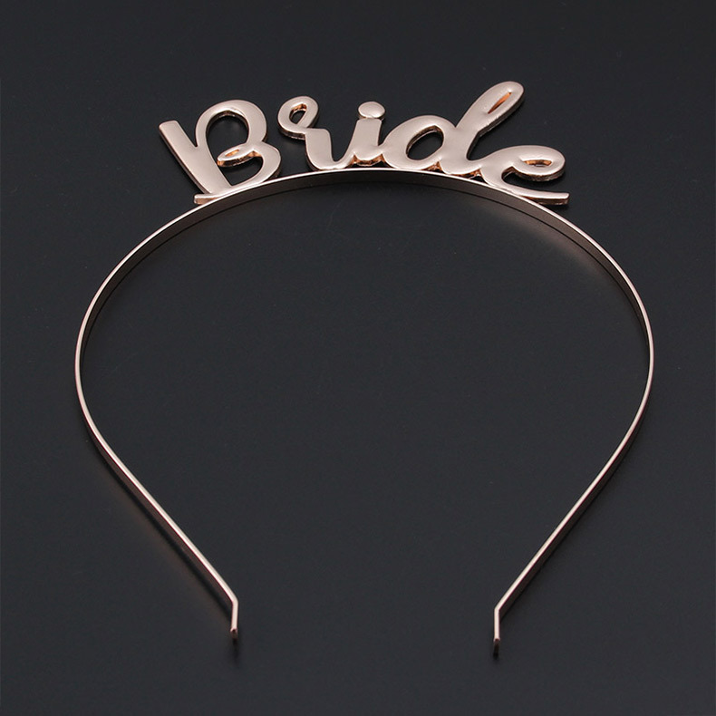 新娘bride合金小字母发箍欧美婚礼宾客花童头饰皇冠新娘头箍跨境