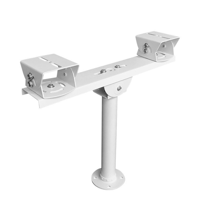 一拖二横杆万向鸭嘴监控支架 横臂监控支架一分二摄像机支架双枪