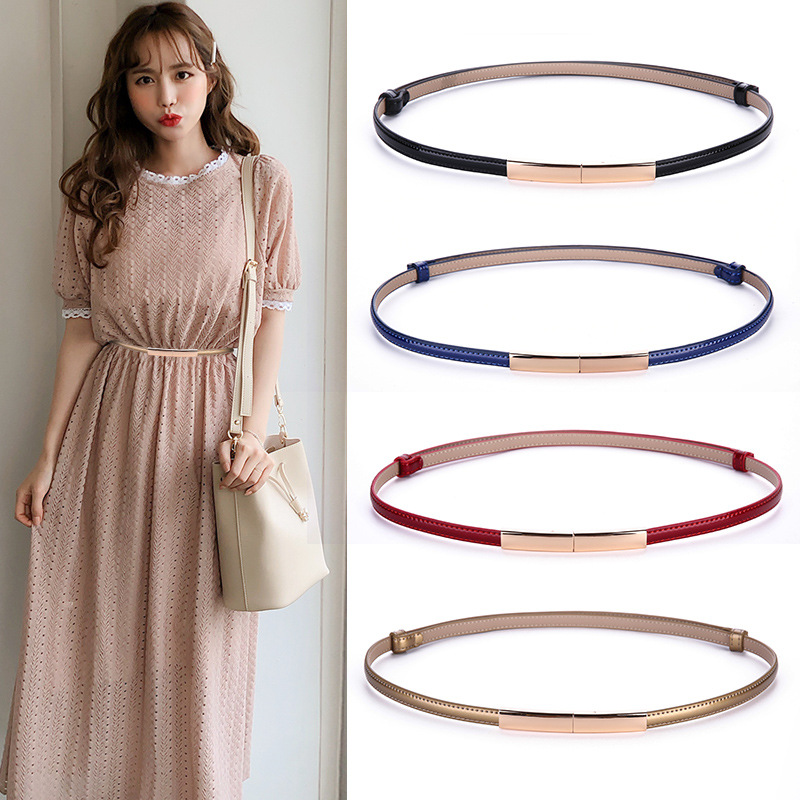 百搭大气配饰女调节细腰带 女士真皮时尚韩版连衣裙简约腰链