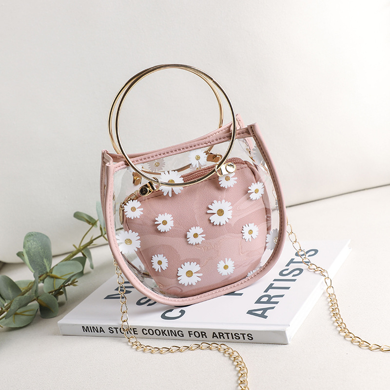 Fashion Printing Gel Bag Circle Chain Handbag Fashion Trend Mother and Child Bag Crossbody Shoulder Bag Female Wholesale