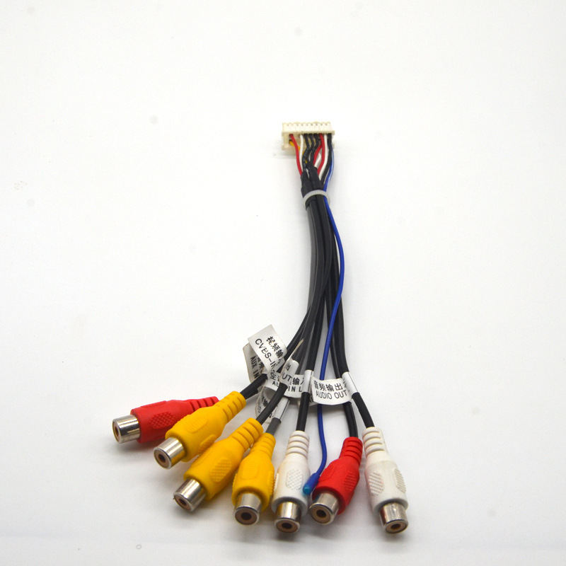 掌讯导航尾线大屏机rca音频视频连接线 汽车导航线车载导航电源线