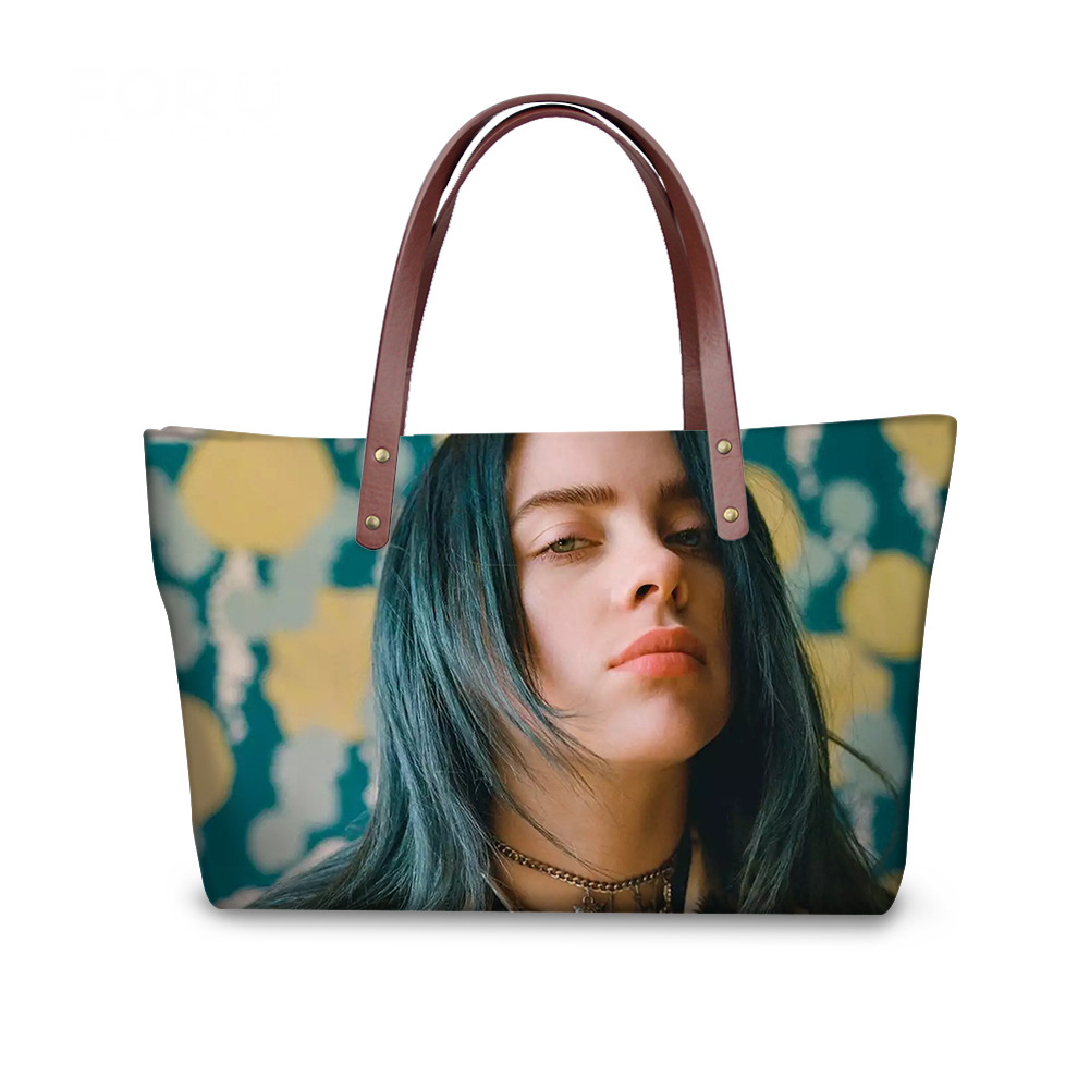 新款碧梨billie青年歌手大挎包女士包潜水布料单肩包数码印花定制