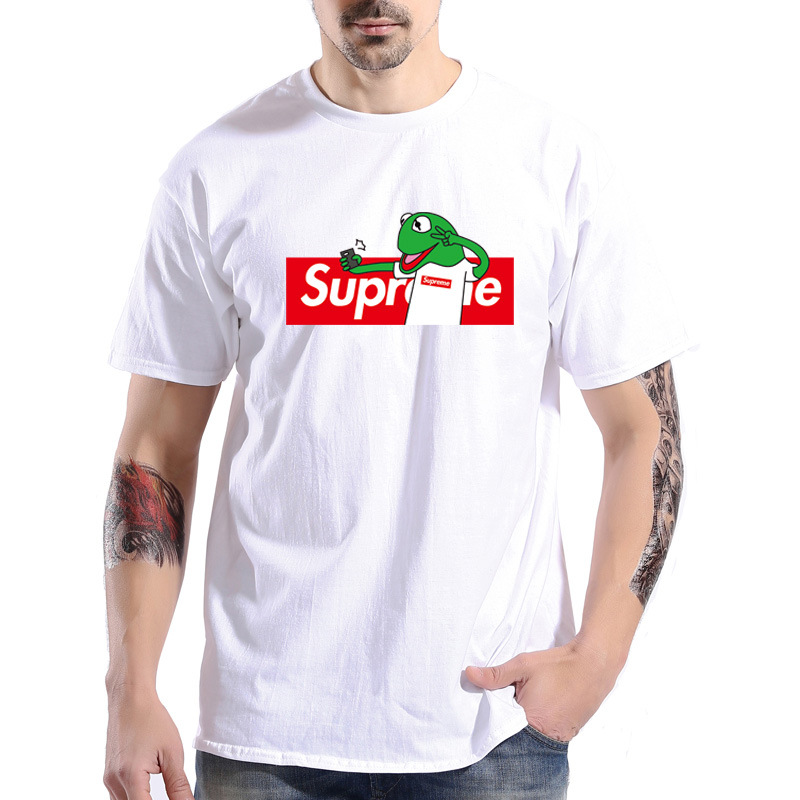 短袖t恤男夏装新款青蛙自拍短款体恤潮牌学生打底衫半袖百搭上衣
