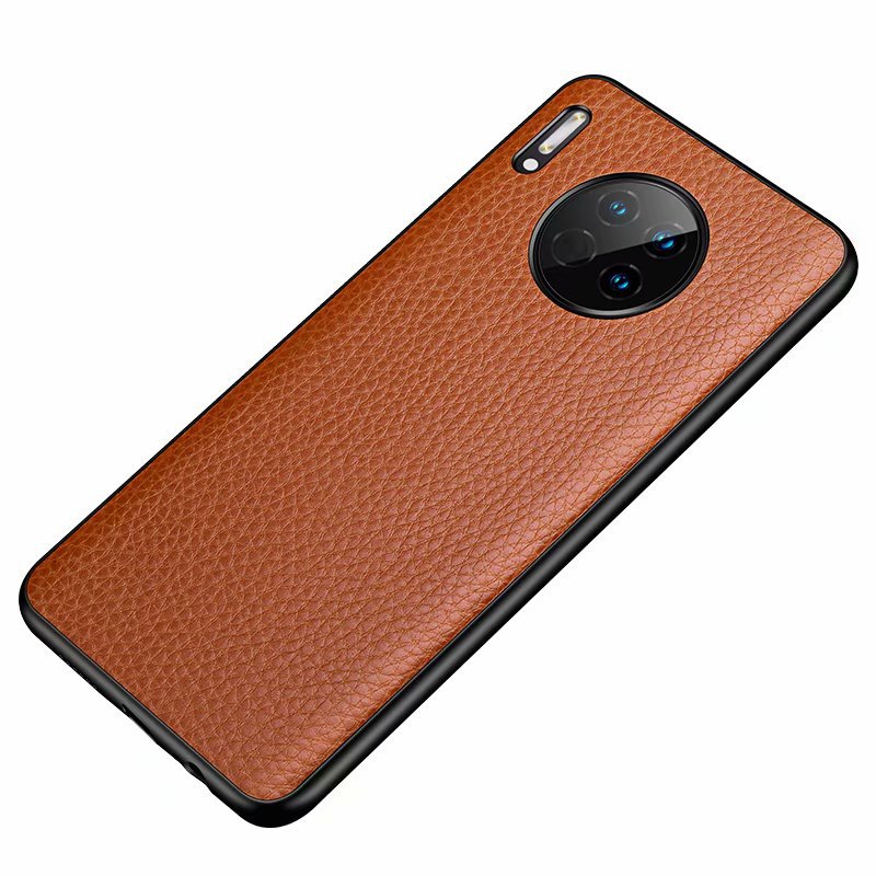 高品质适用华为mate30pro真皮手机壳荔枝纹牛皮mate30保护套5g