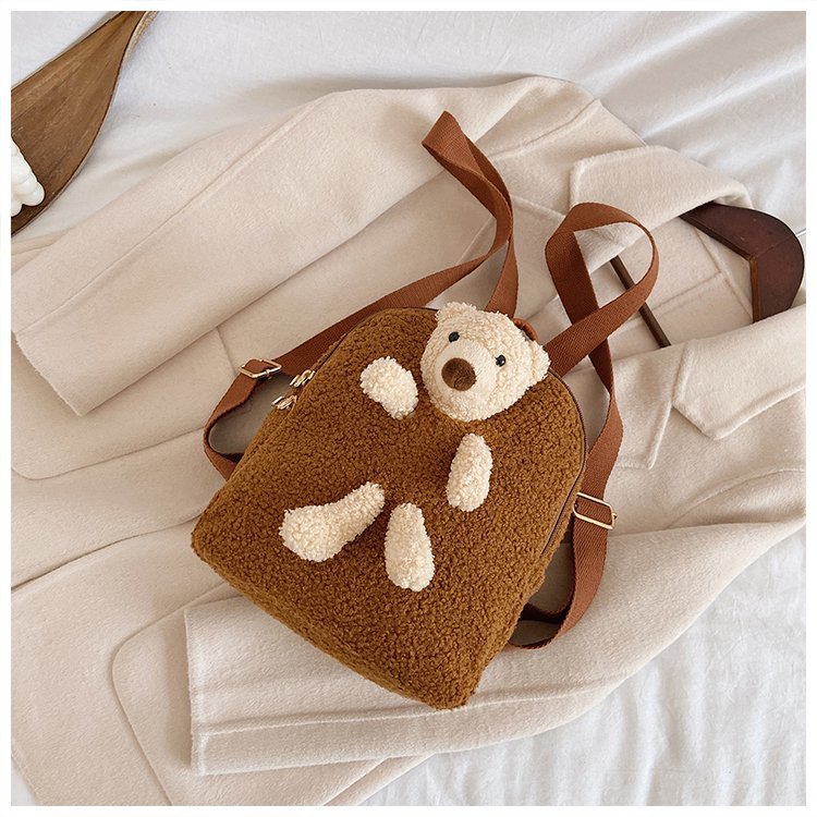 小熊毛绒玩偶包包女2020新款潮可爱学生小包ins休闲百搭女双肩背