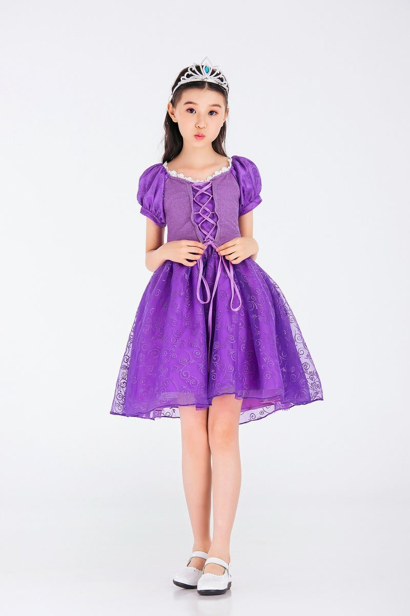 2020年新款紫色公主服装儿童服装万圣节六一儿童演出服装公主洋装