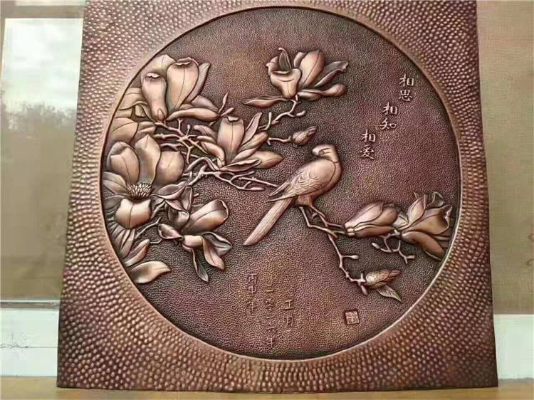 梅兰竹菊铜浮雕 景观铜浮雕 影壁铜雕 教育方针浮雕 锻铜浮雕