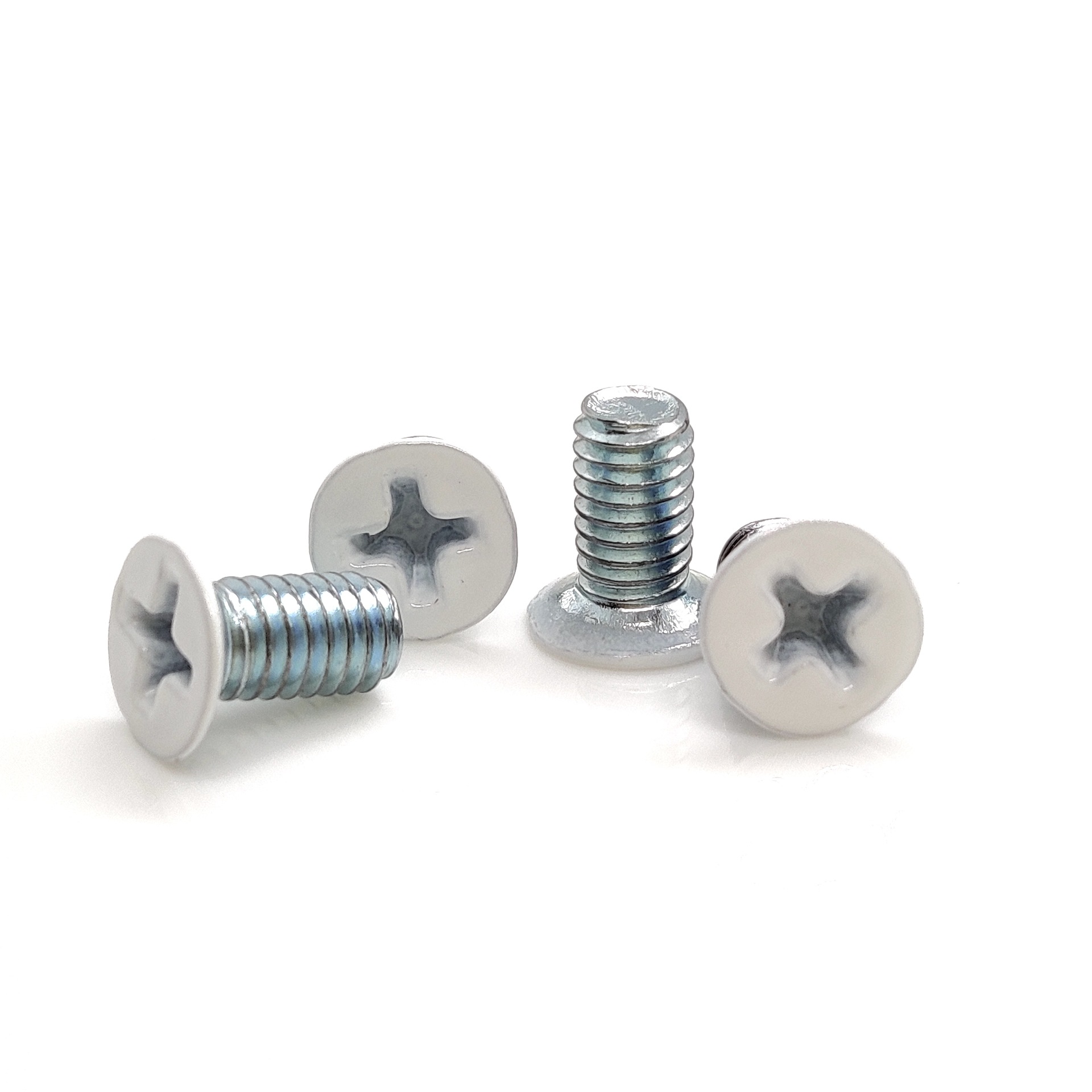 源头厂家直销km4*8薄头头部白色烤漆螺丝现货供应 烤漆螺丝定制