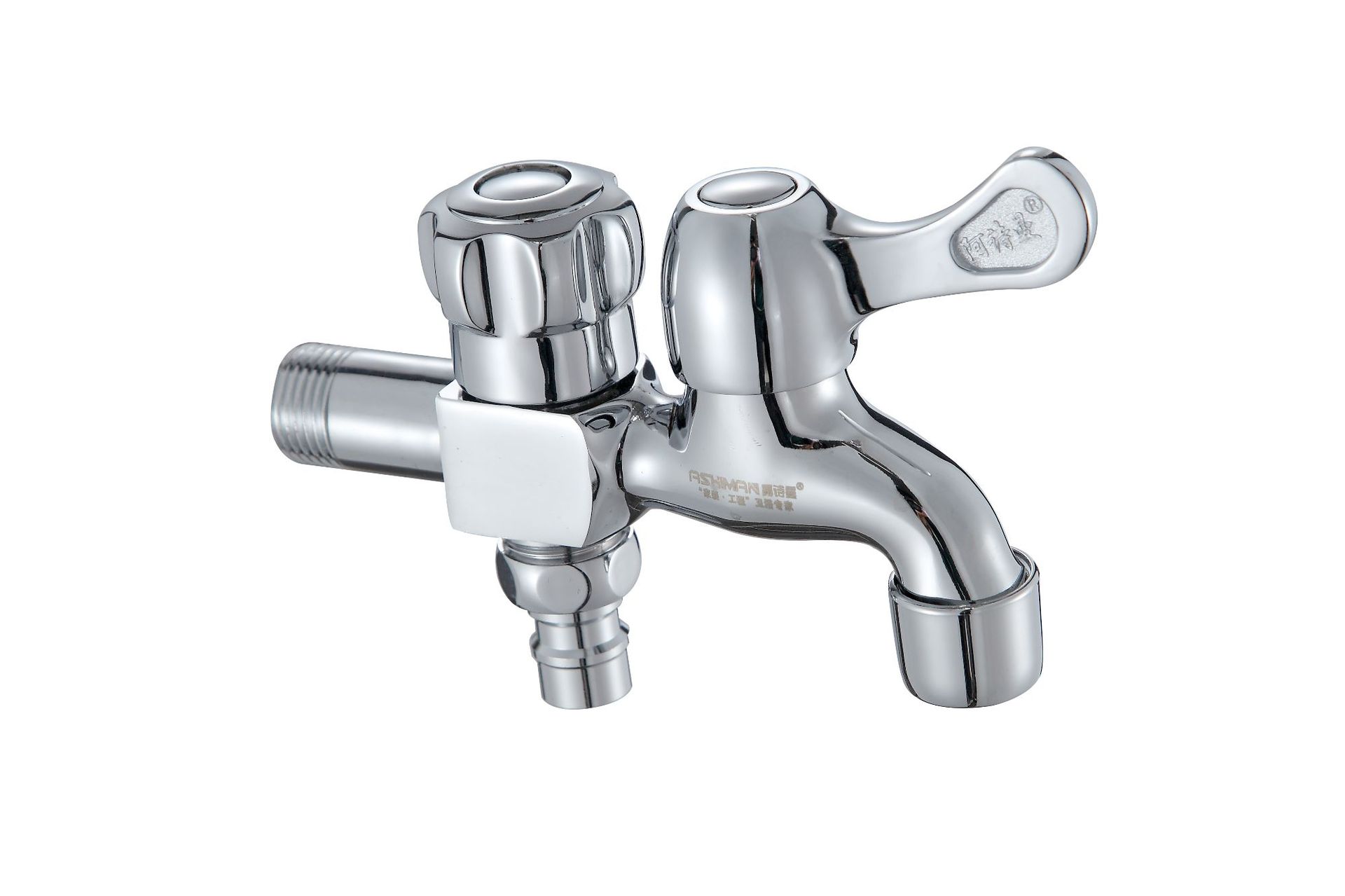 商家工厂批发 锌合金水龙头 单冷水立式洗手盆双出水水龙头