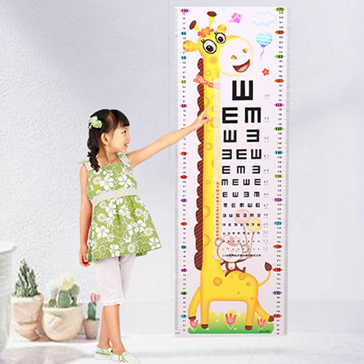 Cartoon Height Sticker Wall Stickers Giraffe Visual Chart Kindergarten Stature (Foot) Children's Room Wall Decorative Wallpaper Stickers