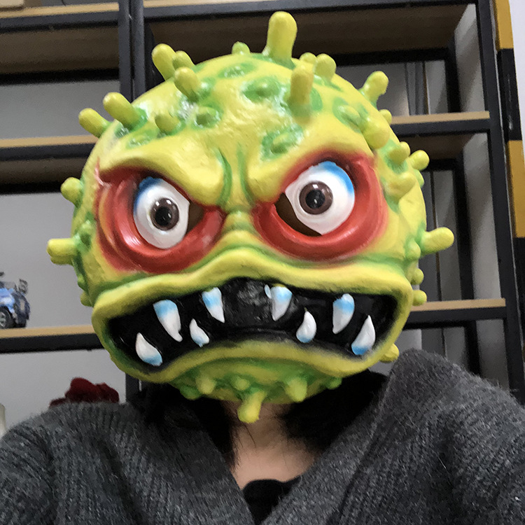 跨境冠状病毒mask乳胶面具 万圣节面具新型冠状病毒恐怖道具面具