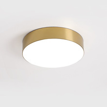 圆形不锈钢黄铜色LED吸顶灯简约北欧现代客厅过道餐厅书房卧室灯