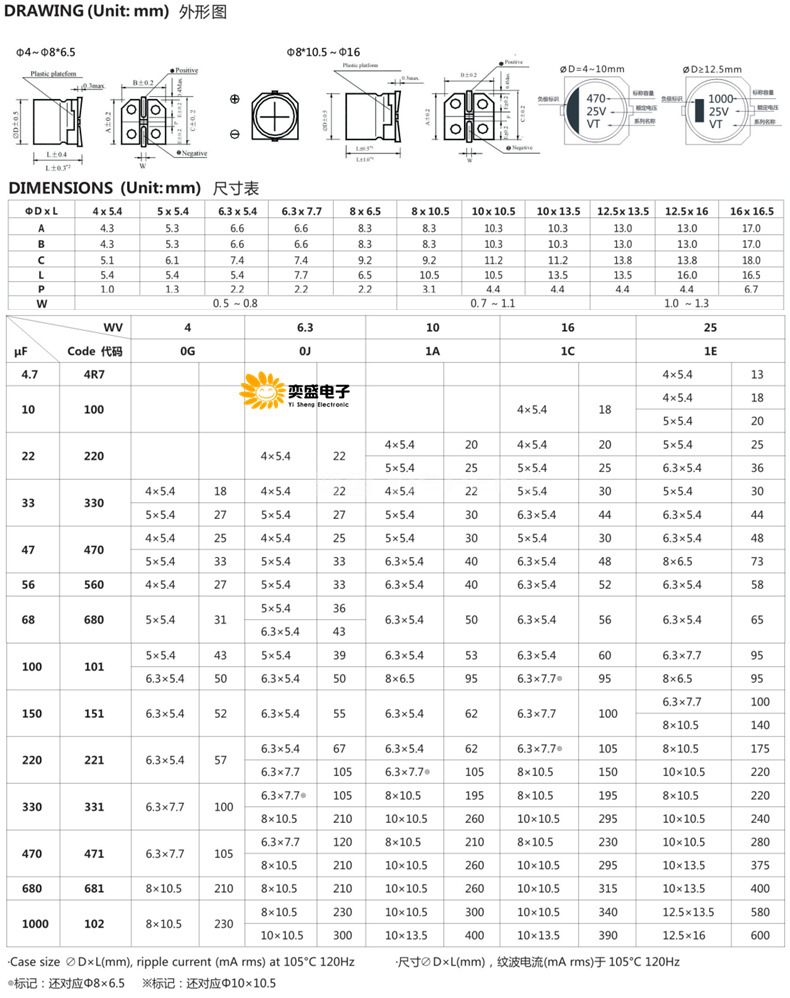 现货直销 电解电容 贴片电解电容 47uf 470uf 16v 25v 35v 50v