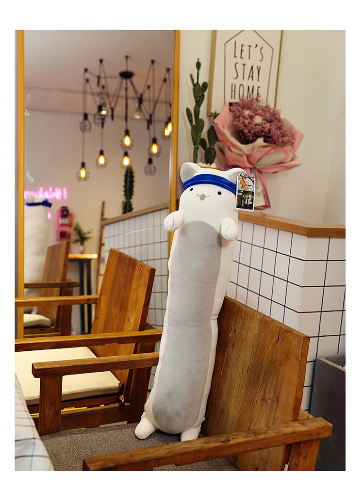 创意可爱拉面猫咪抱枕长条猫公仔毛绒玩具懒人抱睡觉娃娃玩偶女孩