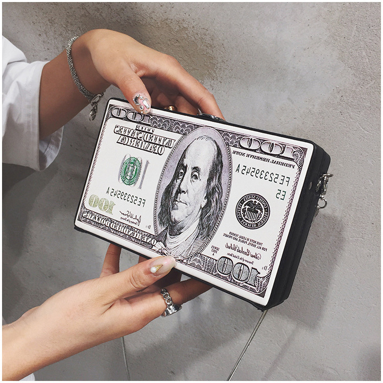 2023 Cross-Border New Arrival Ins Personality Creative Acrylic Box Bag Vintage Chain Crossbody Dollar Bag