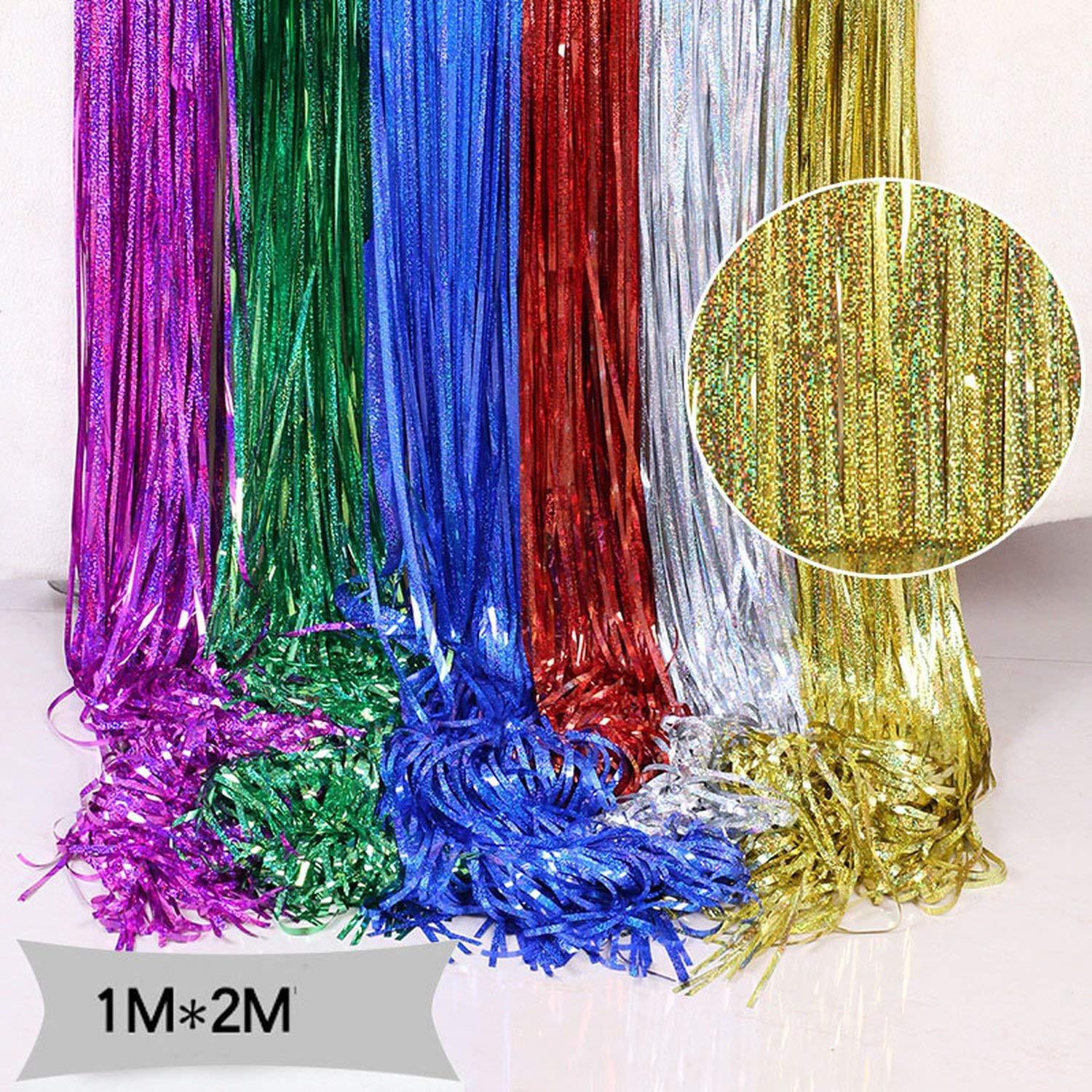 Laser Tinsel Curtain Wholesale Thickened Little Laser Rain Silk Door Curtain Wedding Party Background Wall 2 M Tinsel Curtain