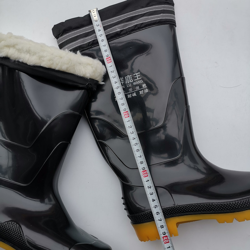 冬季加棉雨靴 防寒防水鞋工地脚部防寒棉靴棉鞋 高帮高筒加绒水鞋