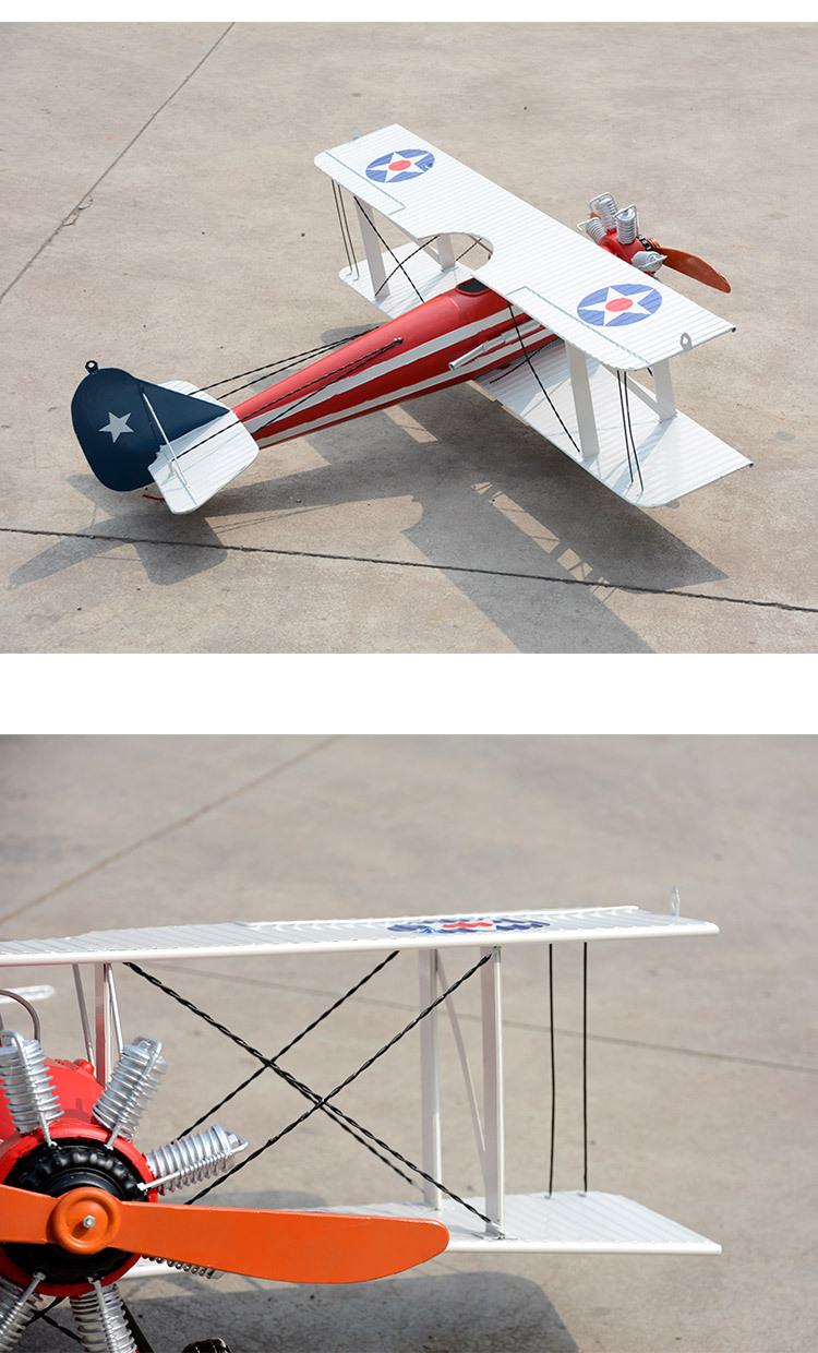 5米美式双翼滑翔机飞机模型创意摆件商场挂饰一件代发