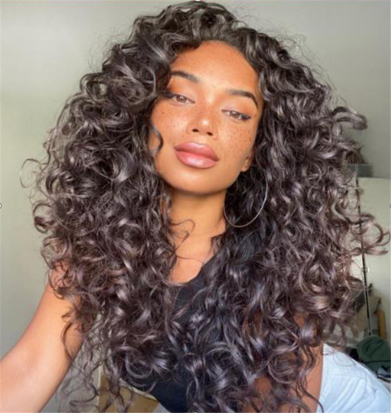 假发欧美非洲女中分长卷发手缠管筷子小卷发蓬松爆炸头玫瑰网头套