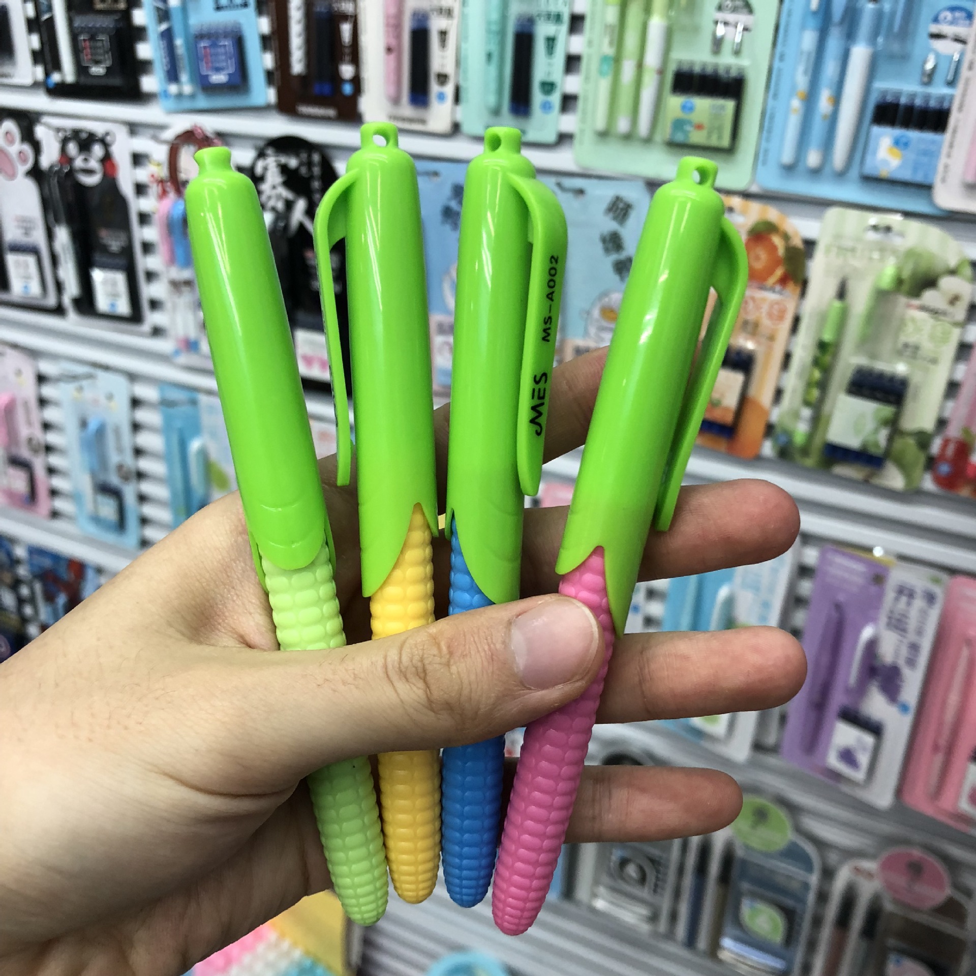 米尔帅散装玉米钢笔 可换墨囊钢笔内带吸墨器 小学生钢笔可爱风