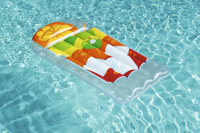 厂家定制热带饮料水上单人浮排充气浮床水床水上气垫水上充气浮排