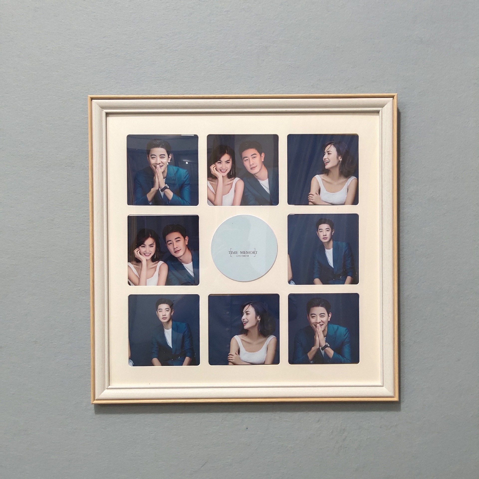 厂家批发九宫格相框实木多孔组合照片墙宝宝满月照周岁照毕业季