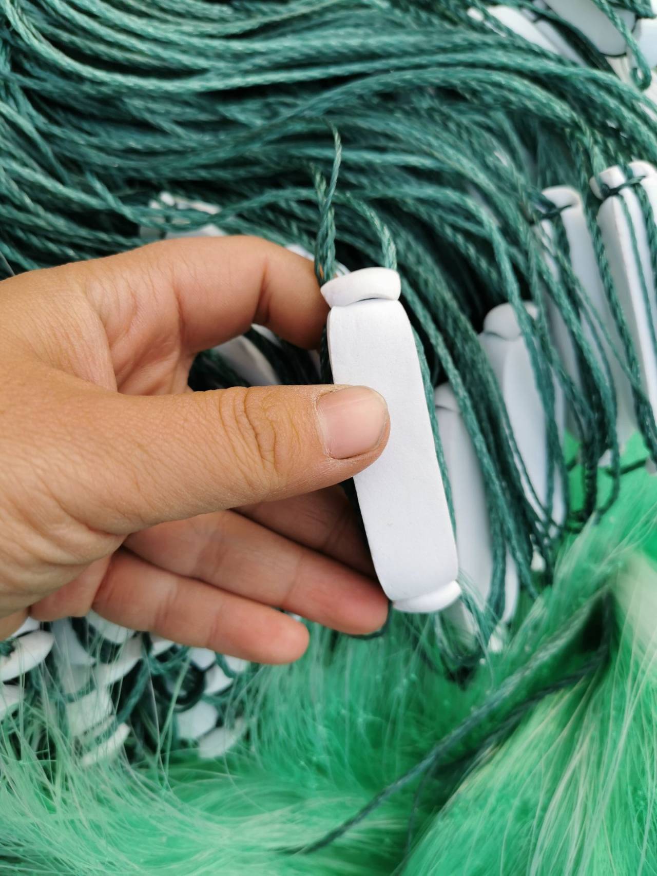 绿丝8米10米15 100米长三层渔网沉网浮网高倍绿丝网粘网捕鱼网