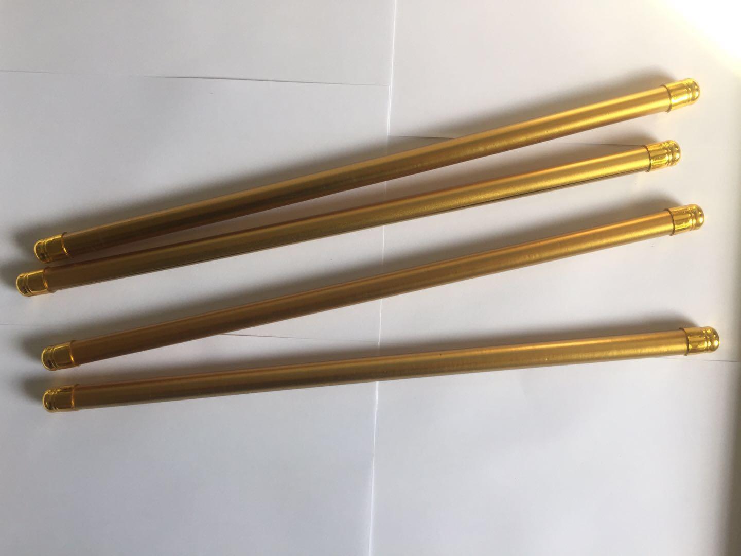 厂家直销批发金色圆形塑料挂轴 中堂对联配件喷金天地杆 圣旨卷轴