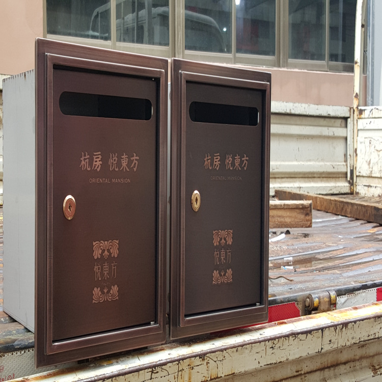 不锈钢信报箱信奶箱别墅信箱信箱柜快递柜壁挂式电子信报箱新飞亚