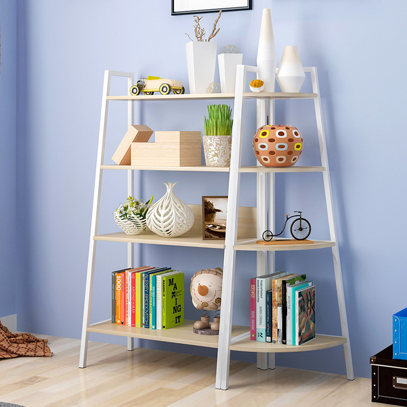 梯形置物架落地层架书架简约客厅储物架卧室花架装饰架收纳架子书