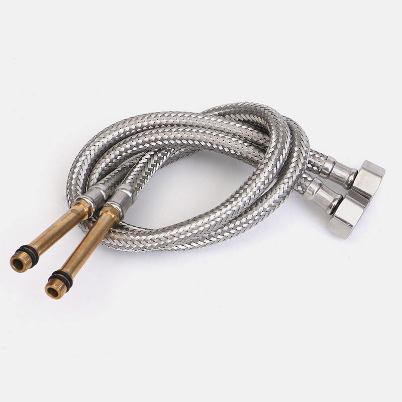 厨房水龙头冷热进水管304不锈钢金属软管菜盆面盆上水管子配件