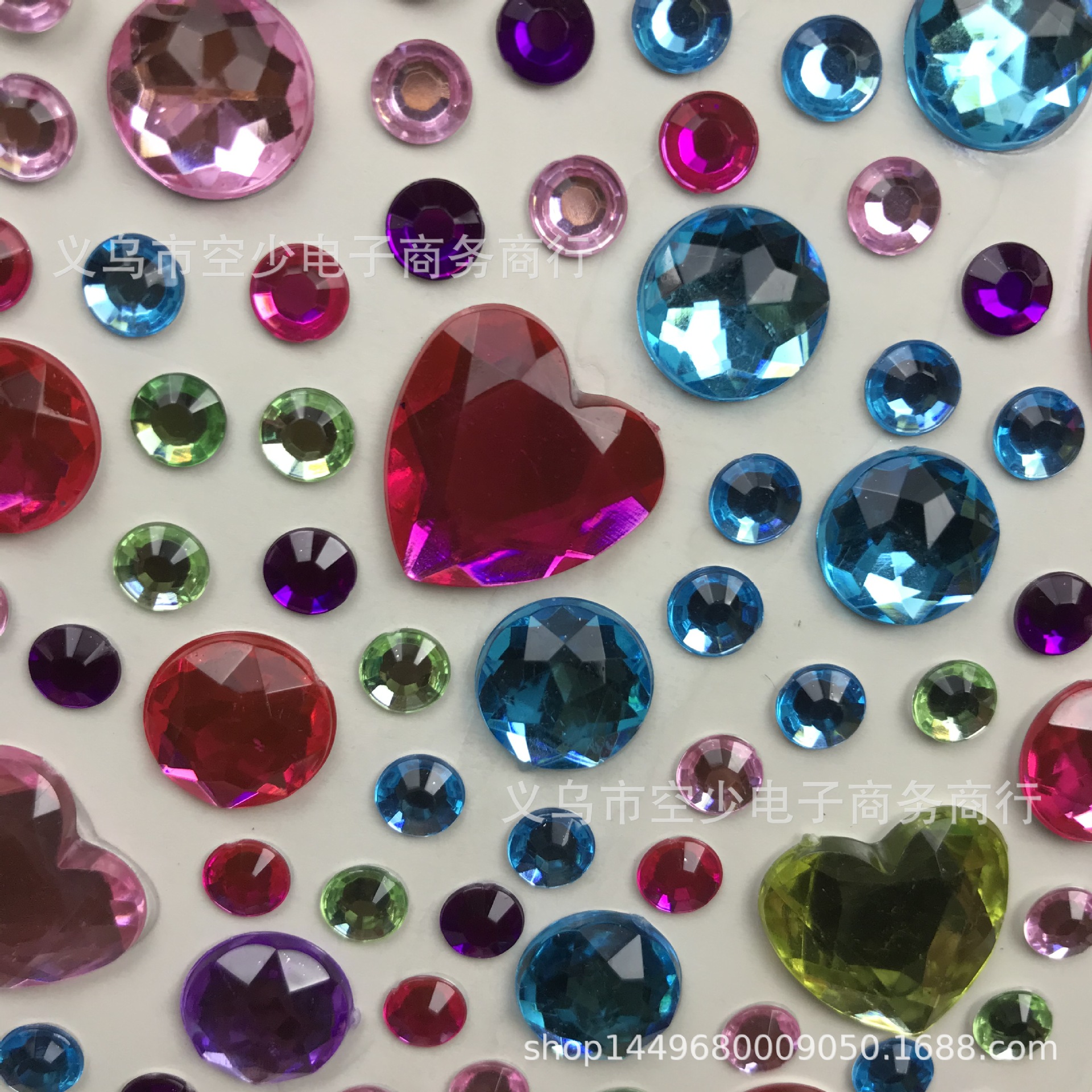 新款儿童亚克力钻石贴纸满天星水晶宝石贴画手机装饰材料厂家直供