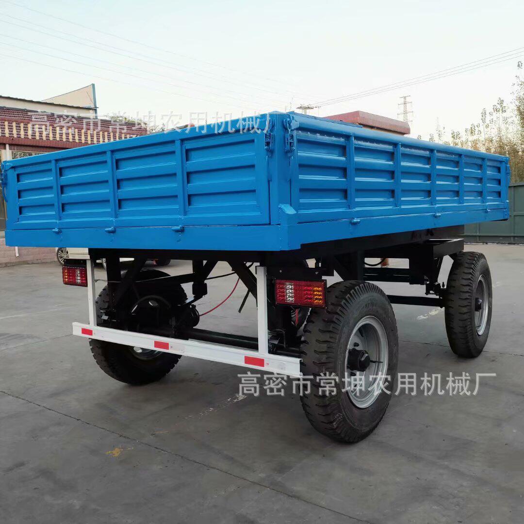 8吨自卸箱板拖车 农用自卸拖车车斗 拖拉机挂车高箱板车斗挂车